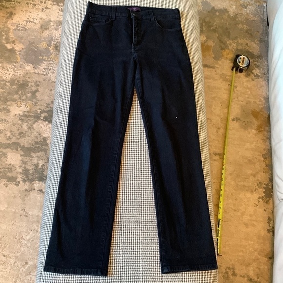 NYDJ Denim - NYDJ black jeans with rhinestone detail on back pocket size 6P